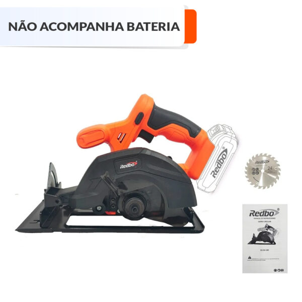 Serra Circular A Bateria21v 140mm Redbo CS21v140 Sem Bateria